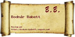 Bodnár Babett névjegykártya